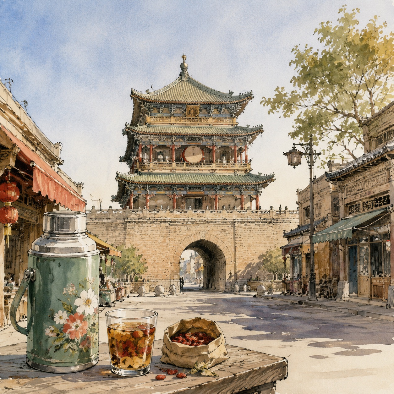 日光下的城市建筑